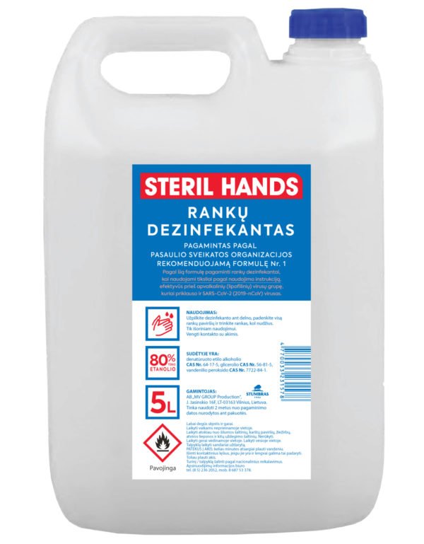Rankų ir paviršių dezinfekantas “Steril hands”
